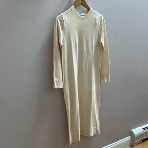 Elegant Cream Long Sleeve Dress